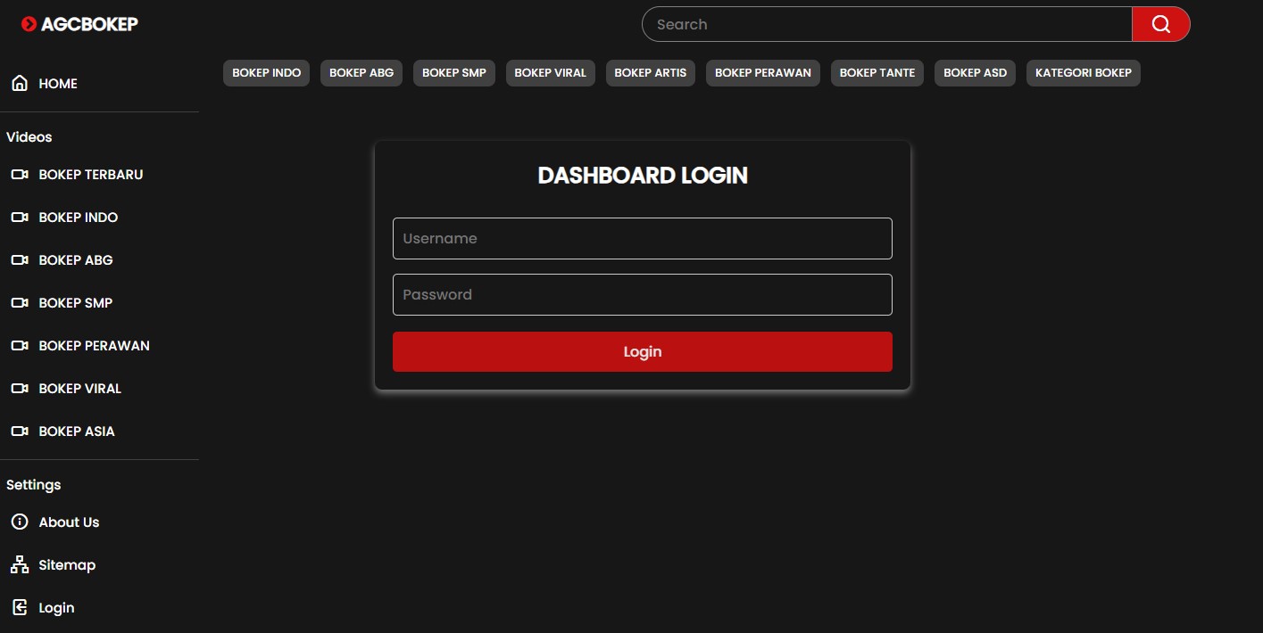 Tampilan login AGCBOKEP
